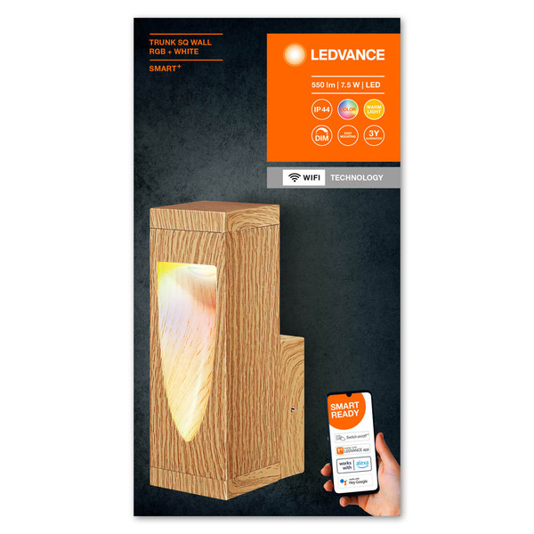 LEDVANCE LED Außenleuchte Smart+ Trunk Wall Multicolor RGB + W Dimmbar RGBW Farbwechsel / Multicolor / Warmweiss 4058075763340