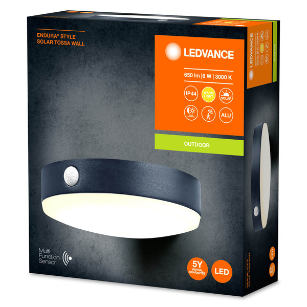 LEDVANCE LED Außenleuchte Endura Style solar Tossa Wall Sensor 6W 3000K Warmweiss 4058075766303