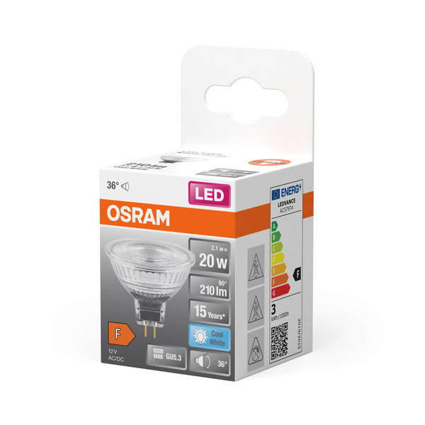 OSRAM LED Spot, Strahler STAR MR16 12 V 2.1W 840 GU5.3 Neutralweiss 4058075796775