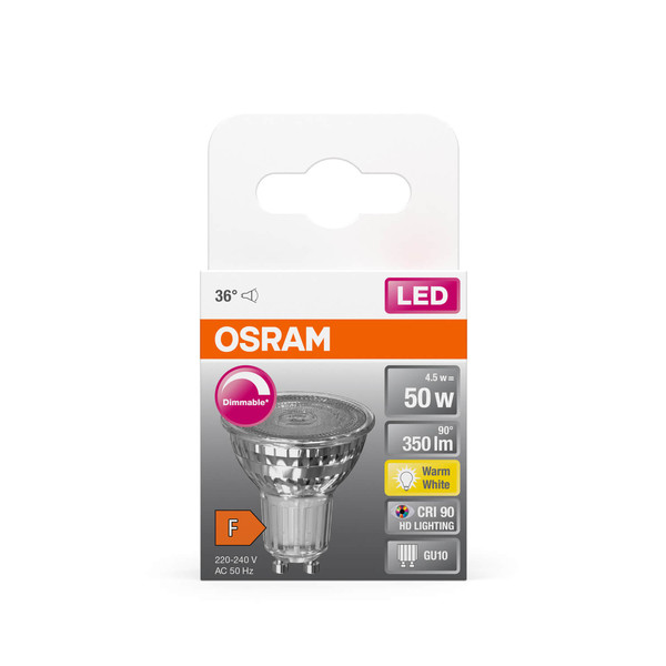 OSRAM LED Spot, Strahler SUPERSTAR PAR16 4.5W 927 GU10 Dimmbar Warmweiss 4058075797888