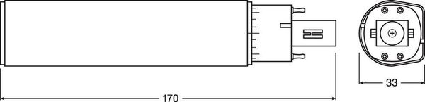 LEDVANCE DULUX LED HF EVG & AC MAINS 230V-direkt 10W 830 G24Q-3 G24q-3 990lm 3000K warmweiss wie 26W 4058075822016