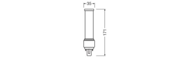 LEDVANCE DULUX LED EM KVG & AC MAINS 230V-direkt 9W 830 G24D-3 G24d-3 990lm 3000K warmweiss wie 26W 4058075823174