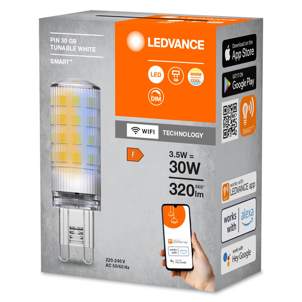 LEDVANCE LED Zubehör SMART+ WIFI PIN G9 TUNABLE WHITE 230V TW CL G9 Dimmbar Tunable White, Kalt-zu-Warm-Farbwechsel 4058075826656