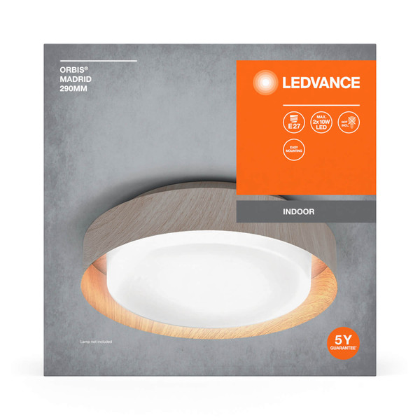 LEDVANCE Deckenleuchte ORBIS MADRID 29cm 2XE27 WD 4058075828926