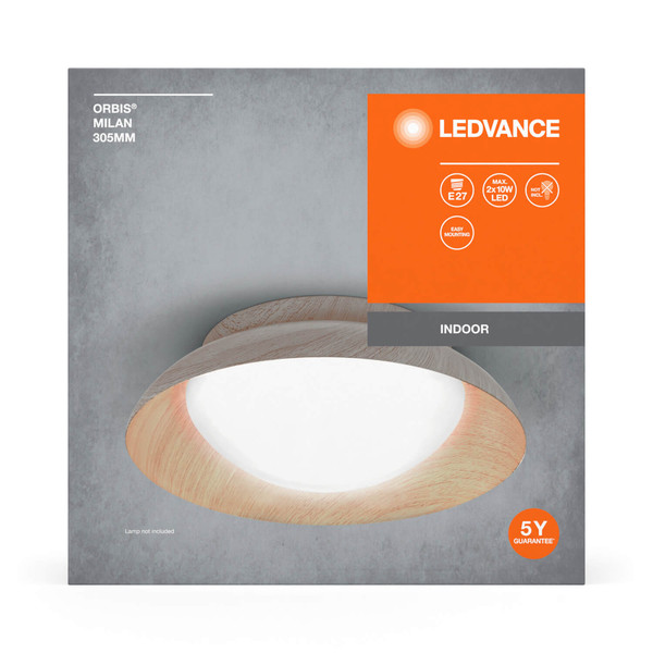 LEDVANCE Deckenleuchte ORBIS MILAN 30,5cm 2XE27 WD 4058075829169