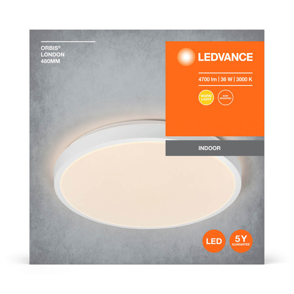 LEDVANCE LED Deckenleuchte ORBIS LONDON 48cm 36W 830 WT Warmweiss 4058075829220