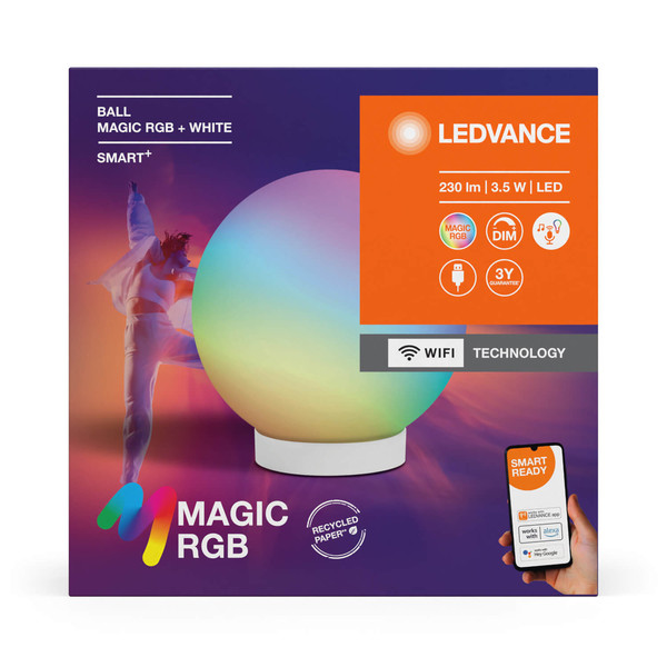 LEDVANCE LED Tischleuchte SMART+ BALL MAGIC RGB RGBW USB Dimmbar RGBTW Farbwechsel / steuerbare Lichtfarbe 4058075831735