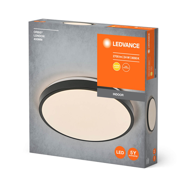 LEDVANCE LED Deckenleuchte ORBIS LONDON 40cm 24W 830 BK Warmweiss 4058075832732