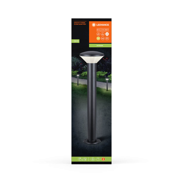 LEDVANCE LED Außenleuchte Endura Hybrid Bollard Olona 50cm 2W Dark Gray Warmweiss 4058075834484