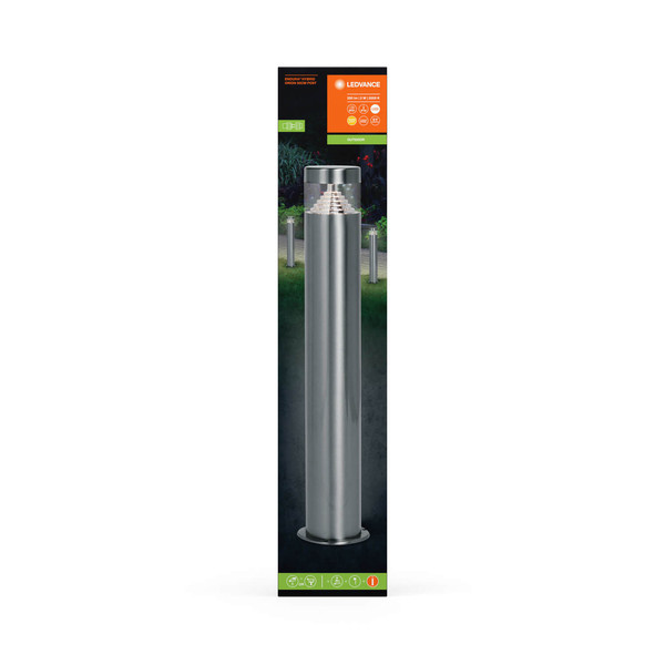 LEDVANCE LED Außenleuchte Endura Hybrid Bollard Orion 50cm 2W Stainless Steel Warmweiss 4058075834545