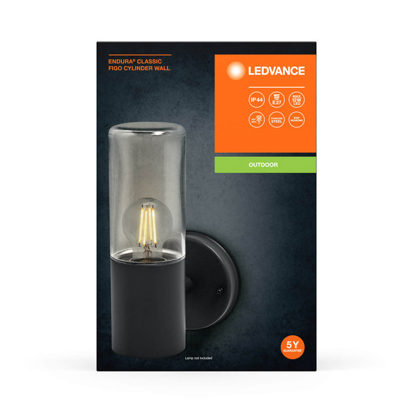 LEDVANCE Außenleuchte Endura Classic Figo Cylinder Wall E27 Dark Gray 4058075834842