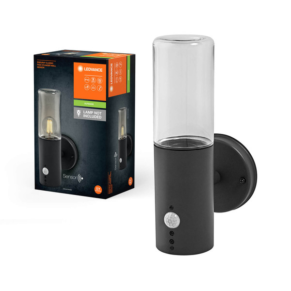 LEDVANCE Außenleuchte Endura Classic Figo Cylinder Wall Sensor E27 Dark Gray 4058075834866