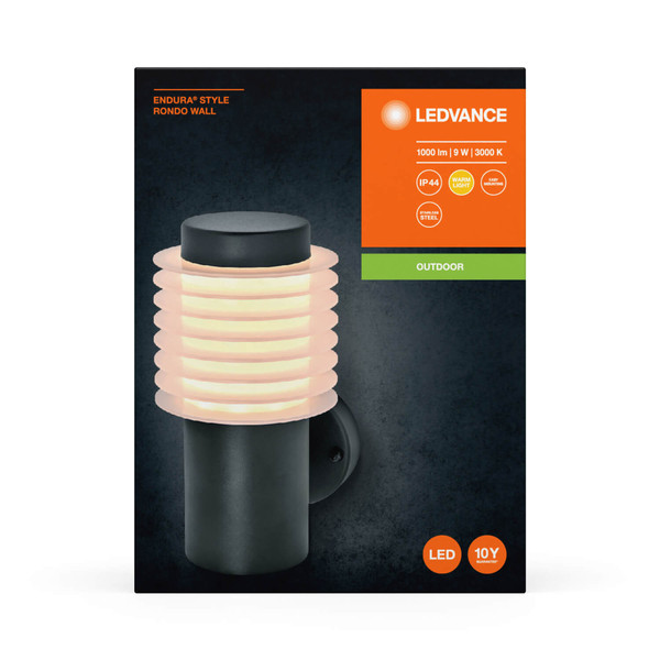 LEDVANCE LED Außenleuchte Endura Style Rondo Wall Dark Gray Warmweiss 4058075835146