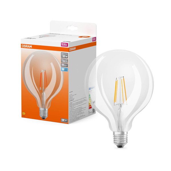 OSRAM LED Lampe Retrofit CLASSIC GLOBE125 7W 840 Clear E27 Neutralweiss 4058075839946