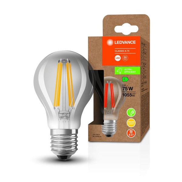 LEDVANCE LED CLASSIC höchste Effizienzklasse A 5W 830 klar E27 Lampe 1055lm 3000K warmweiss wie 75W 4099854002823