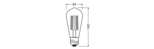 LEDVANCE LED CLASSIC EDISON höchste Effizienzklasse A 4W 830 klar E27 Lampe 840lm 3000K warmweiss wie 60W 4099854002946