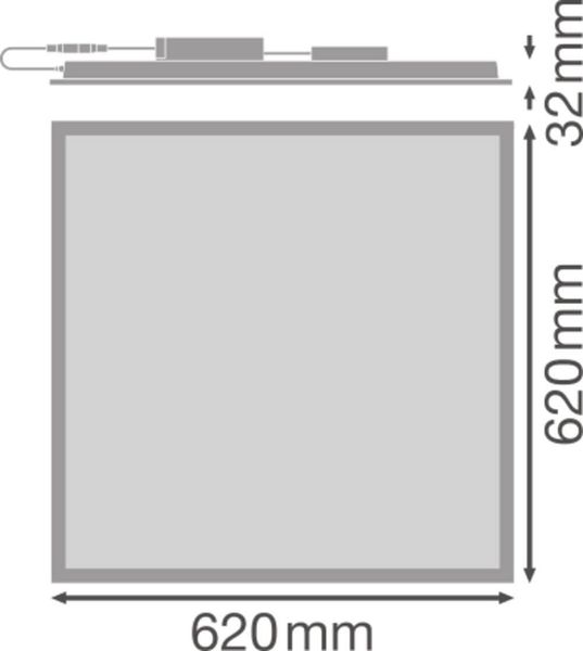 LEDVANCE PANEL COMFORT 625 DALI 28W 830 VIVARES 3640lm 3000K warmweiss IP40/IP20 dimmbar 4099854014291