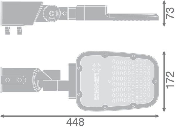 LEDVANCE STREETLIGHT AREA SMALL Straßenleuchte RV20ST 45W 727 5850lm 2700K warmweiss IP66 4099854030116