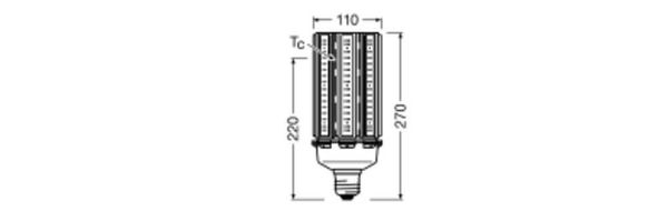 LEDVANCE HQL LED 11700LM 90W 827 E40 Industrielampe 11700lm 2700K warmweiss IP65 wie 250W 4099854040801