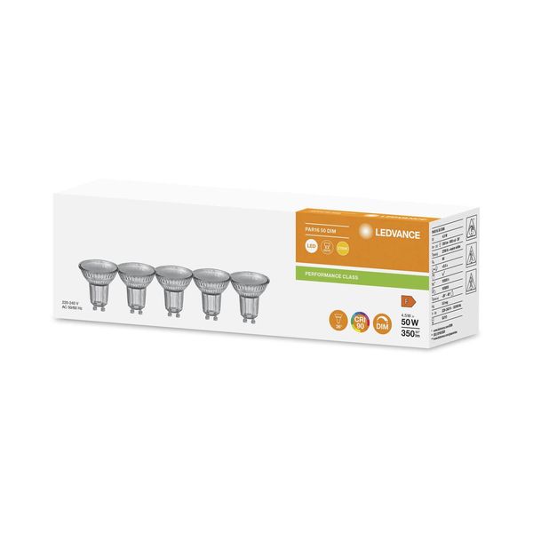 LEDVANCE LED PAR16 4.5W 927 GU10 Spot, Strahler 350lm 2700K warmweiss wie 50W dimmbar 4099854044908