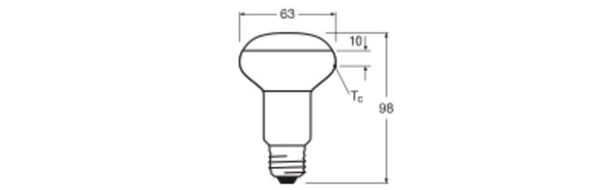 LEDVANCE LED R63 4.8W 827 E27 Lampe 350lm 2700K warmweiss wie 60W 4099854048371