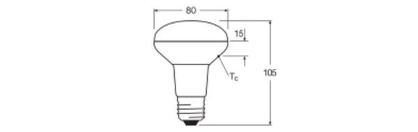 LEDVANCE LED R80 4.9W 927 E27 Lampe 345lm 2700K warmweiss wie 60W dimmbar 4099854048418