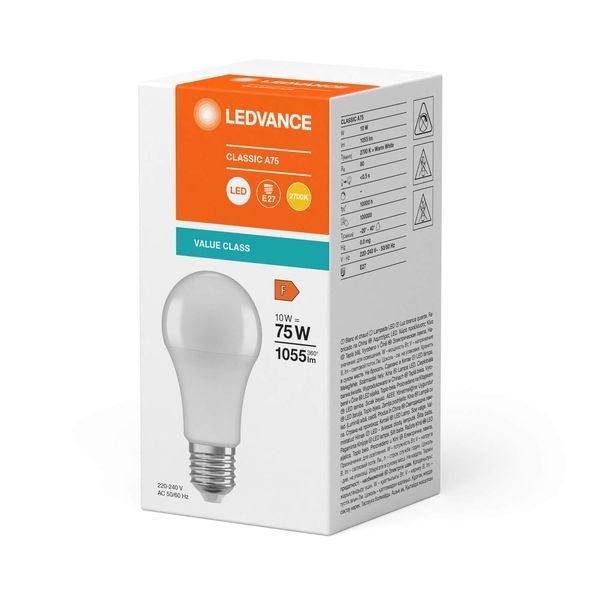 LEDVANCE LED CLASSIC A 10W 827 gefrostet E27 Lampe 1055lm 2700K warmweiss wie 75W 4099854048807