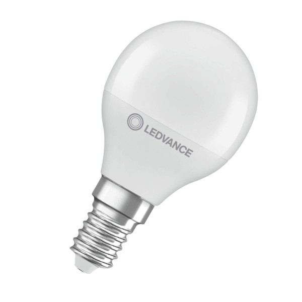 LEDVANCE LED CLASSIC P 4.9W 827 gefrostet E14 Lampe 470lm 2700K warmweiss wie 40W 4099854049385