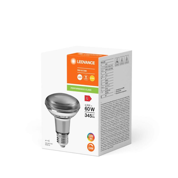 LEDVANCE LED R80 4.9W 927 E27 Lampe 345lm 2700K warmweiss wie 60W dimmbar 4099854051234