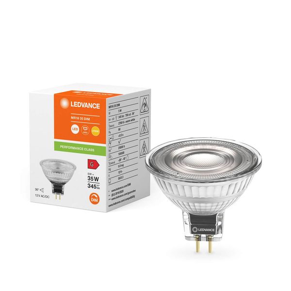 LEDVANCE LED MR16 5W 927 GU5.3 Spot, Strahler 345lm 2700K warmweiss wie 35W dimmbar 4099854059698