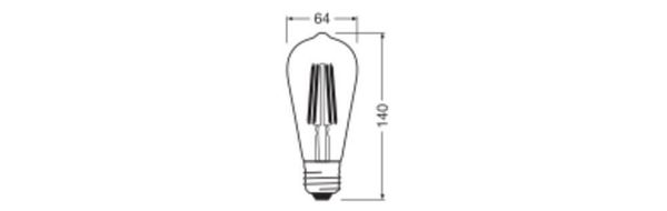 LEDVANCE LED CLASSIC EDISON höchste Effizienzklasse A 3.8W 830 klar E27 Lampe 806lm 3000K warmweiss wie 60W 4099854060236