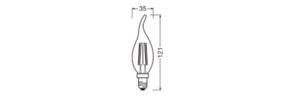 LEDVANCE LED CLASSIC BA CRI90 3.4W 927 klar E14 Lampe 470lm 2700K warmweiss wie 40W dimmbar 4099854060618