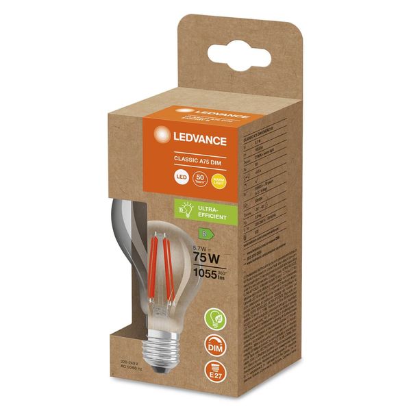 LEDVANCE LED CLASSIC A EEK B 5.7W 827 klar E27 Lampe 1055lm 2700K warmweiss wie 75W dimmbar 4099854065903