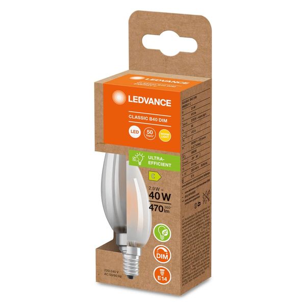 LEDVANCE LED CLASSIC B EEK C 2.9W 827 gefrostet E14 Lampe 470lm 2700K warmweiss wie 40W dimmbar 4099854066382