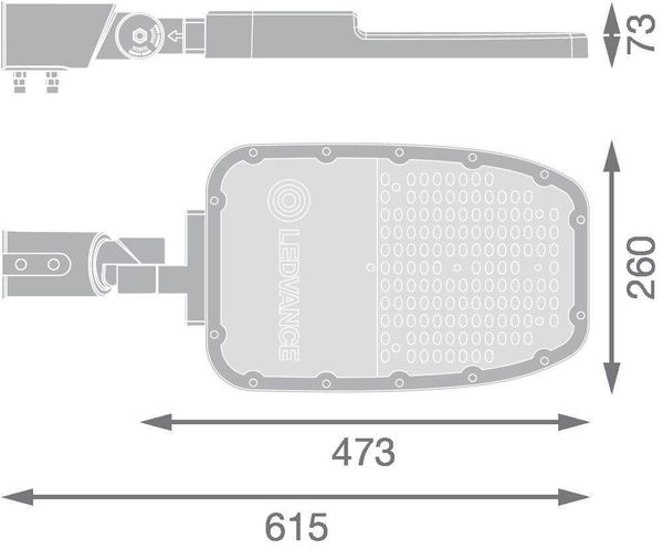 LEDVANCE STREETLIGHT AREA LARGE Straßenleuchte RV35ST 90W 727 11700lm 2700K warmweiss IP66 4099854079801