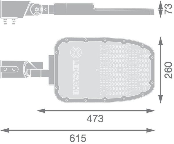 LEDVANCE STREETLIGHT AREA LARGE Straßenleuchte RV35ST 120W 730 15600lm 3000K warmweiss IP66 4099854079900