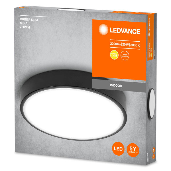 LEDVANCE LED Deckenleuchte CEILING MOIA 280cm 20W Black Warmweiss 4099854092442