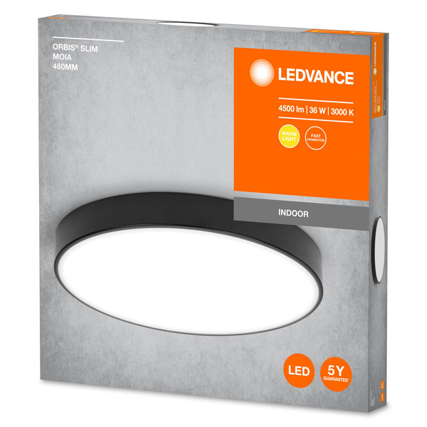 LEDVANCE LED Deckenleuchte CEILING MOIA 48cm 36W Black Warmweiss 4099854092480