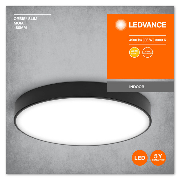 LEDVANCE LED Deckenleuchte CEILING MOIA 48cm 36W Black Warmweiss 4099854092480