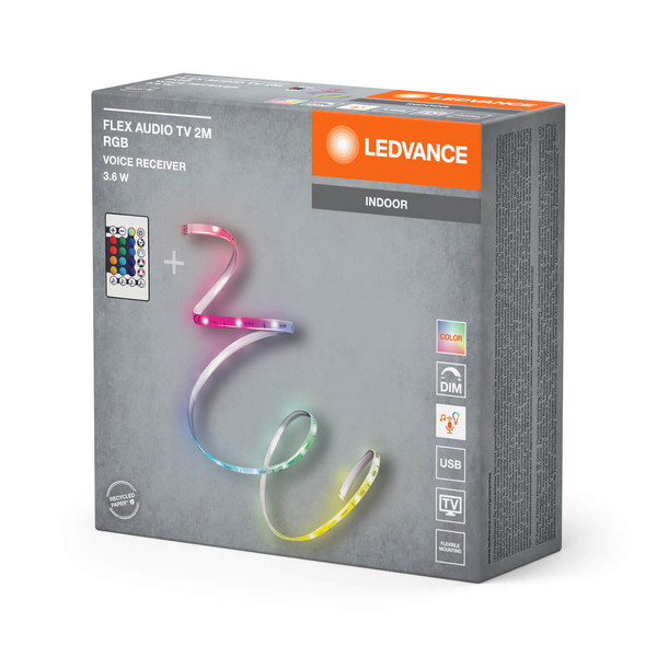 LEDVANCE Lichtleiste FLEX AUDIO USB WITH REMOTE CONTROL 2M RGB Dimmbar RGB Farbwechsel / Multicolor 4099854095368