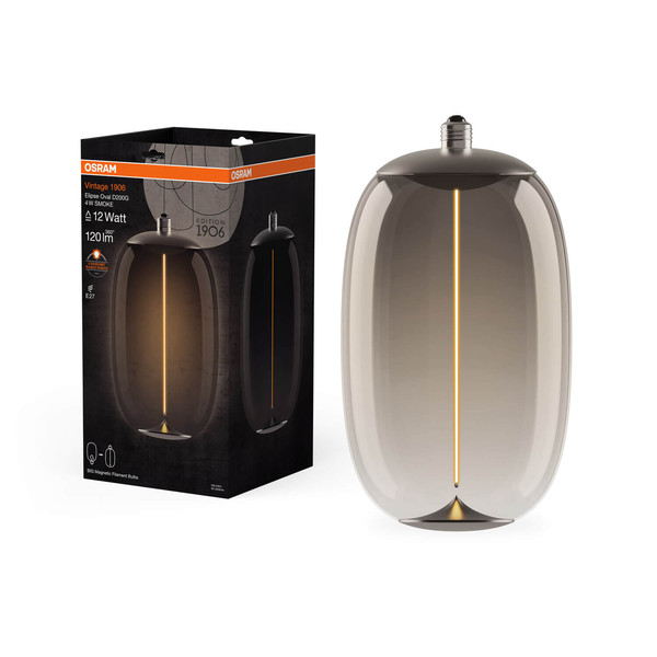 OSRAM LED Lampe Vintage 1906 BIG DECORATIVE BULB WITH Filament-MAGNETIC STYLE 4W 818 Smoke E27 Warmweiss 4099854173981