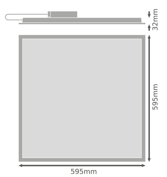 LEDVANCE PANEL ECO 600 UGR<19 36W 830 3600lm 3000K warmweiss IP40/IP20 4099854187292