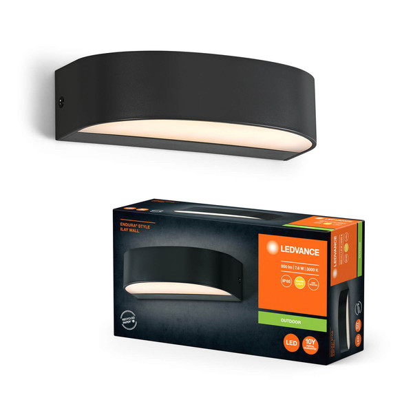 LEDVANCE LED Außenleuchte Endura Style IP65 Wall Ilay Dark Gray Warmweiss 4099854217500