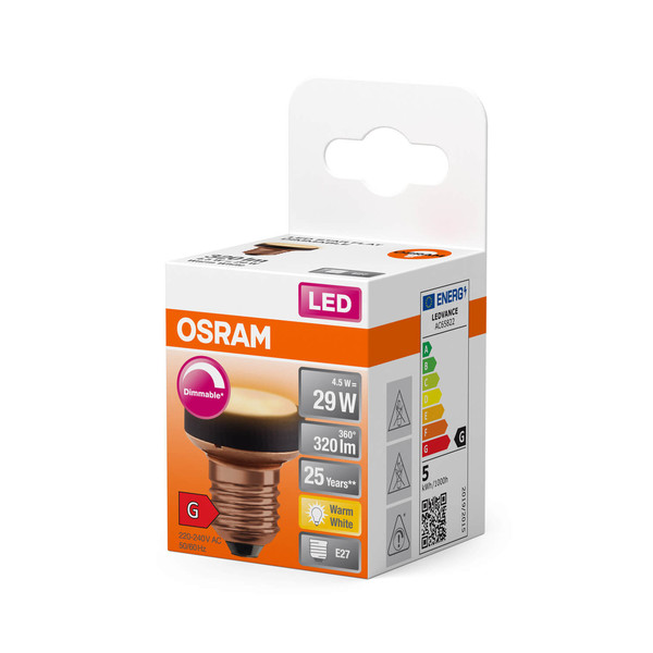 OSRAM LED Designleuchte FLAT LAMP 4.5W 827 Frosted E27 Dimmbar Warmweiss 4099854356926