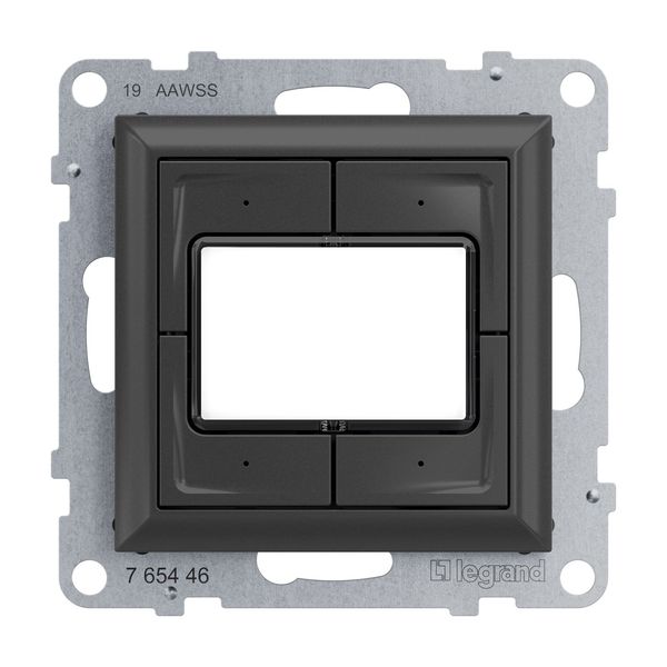 Legrand SEANO 4-fach elektronischer Taster 0-24 V, max. 1A, Tasten separat ansteuerbar (beleuchtbar), inkl. Wippe, Anthrazit, 765446