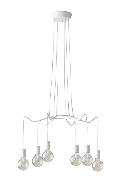 LUCE Design Habitat Hängeleuchte Kronleuchter 6fach E27 Weiß