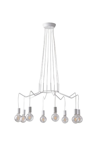 LUCE Design Habitat Hängeleuchte Kronleuchter 8fach E27 Weiß