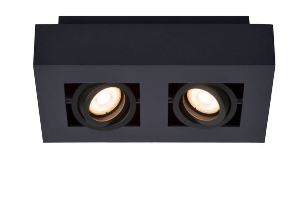 Lucide XIRAX LED Deckenleuchte 2x GU10 Dim-to-warm 2x 5W dimmbar 360° drehbar Schwarz 95Ra 09119/11/30