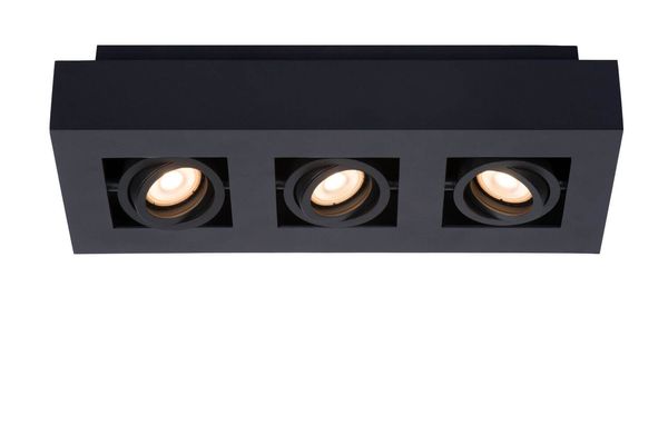 Lucide XIRAX LED Deckenleuchte 3x GU10 Dim-to-warm 3x 5W dimmbar 360° drehbar Schwarz 95Ra 09119/16/30