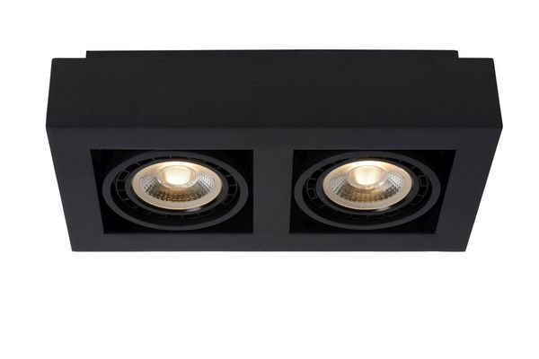 Lucide ZEFIX LED Deckenleuchte 2x GU10 Dim-to-warm 2x 12W dimmbar drehbar Schwarz 95Ra 09120/24/30